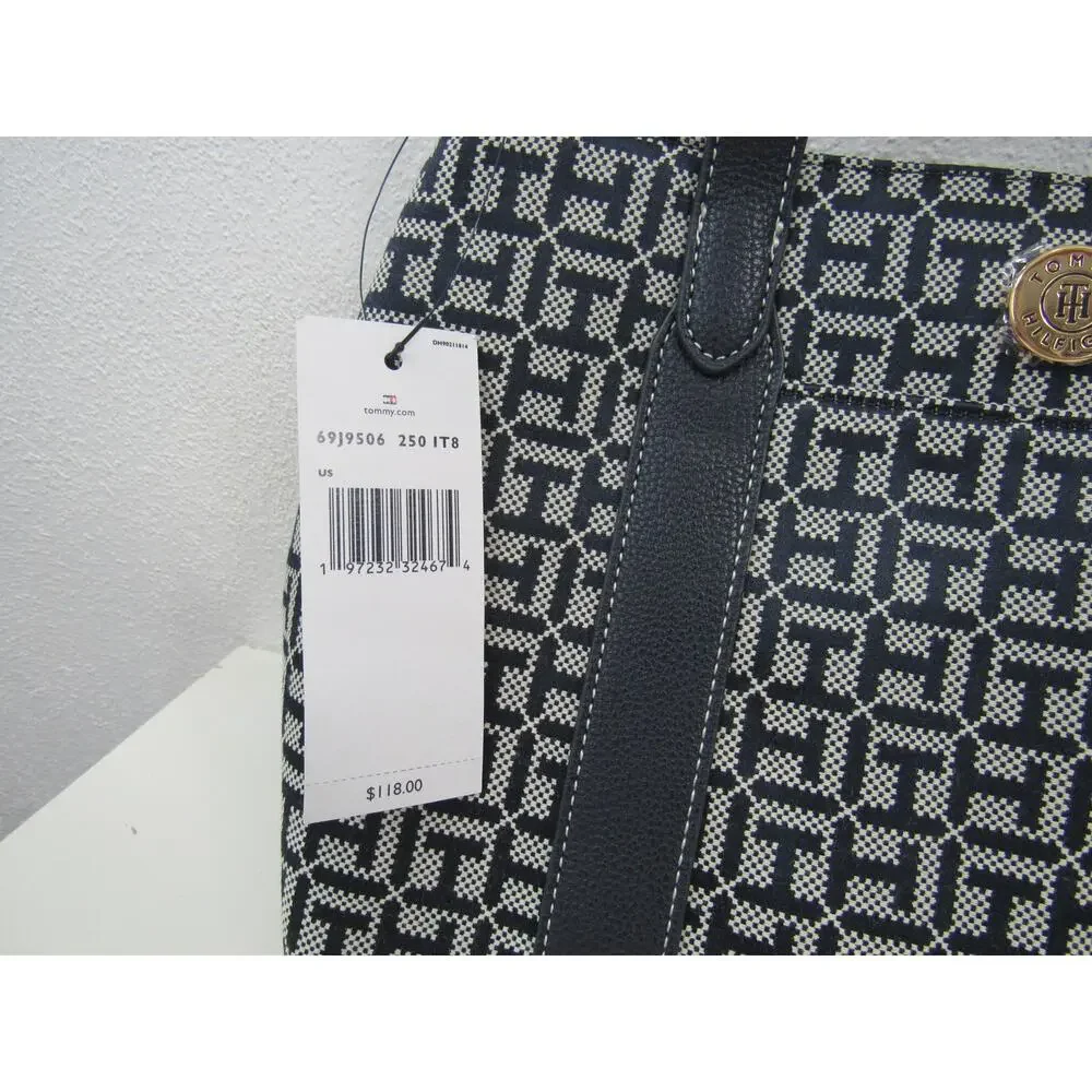 NWT Tommy Hilfiger Women's Fashion Monogram Small Bowler Bag - Light Stone/Tommy